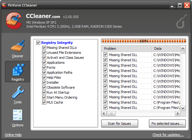 CCleaner Main Interface