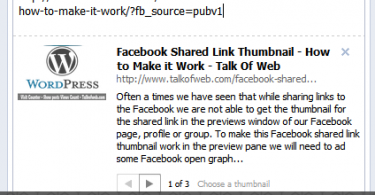 Facebook Shared link thumbnail