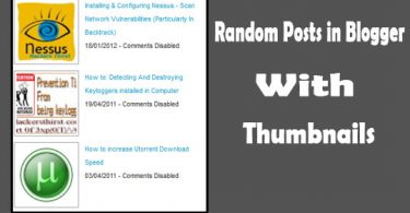 Random Posts in Blogger