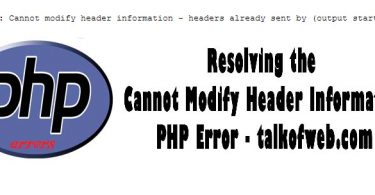 Cannot modify header information php error