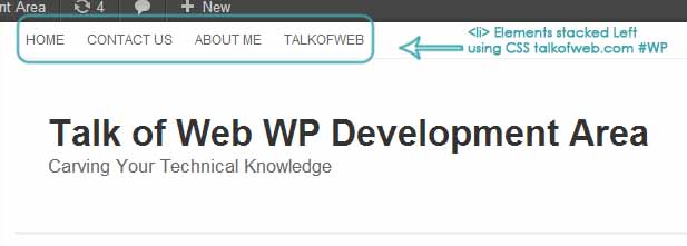 Floated Left Navigation Items