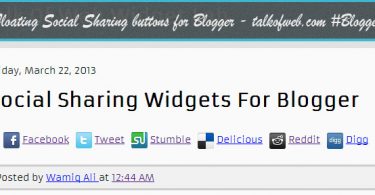 Floating Social Share Buttons For Blogger