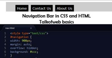 Navigation bar in Css and HTML