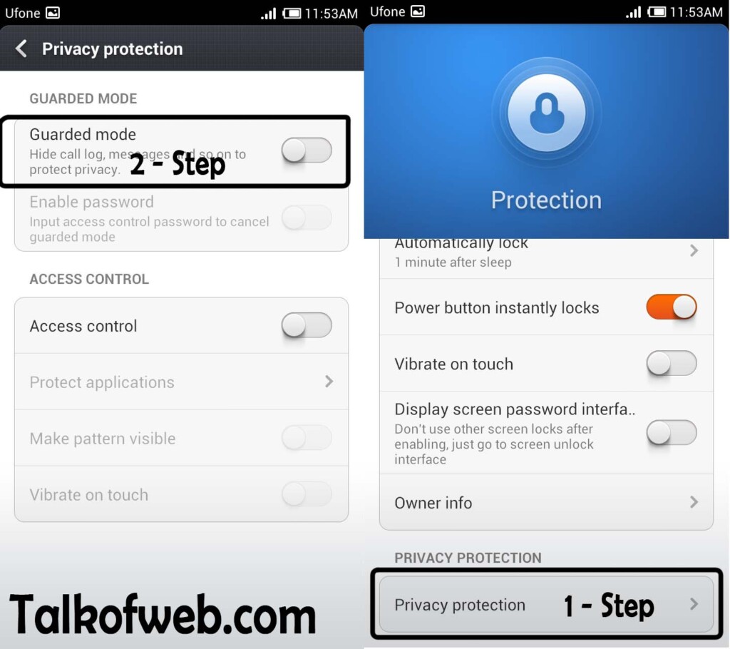 Per Application Security Center in MIUI