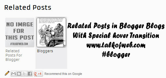 Show Related Posts For Blogger Blogs With Special Hover Transition