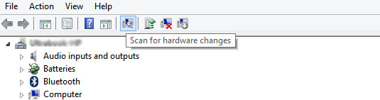Scan for new devices in device manager