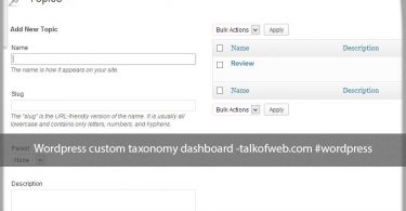 WordPress Custom Taxonomy