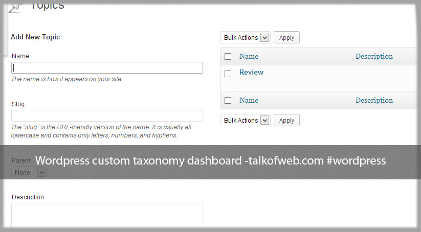 WordPress Custom Taxonomy
