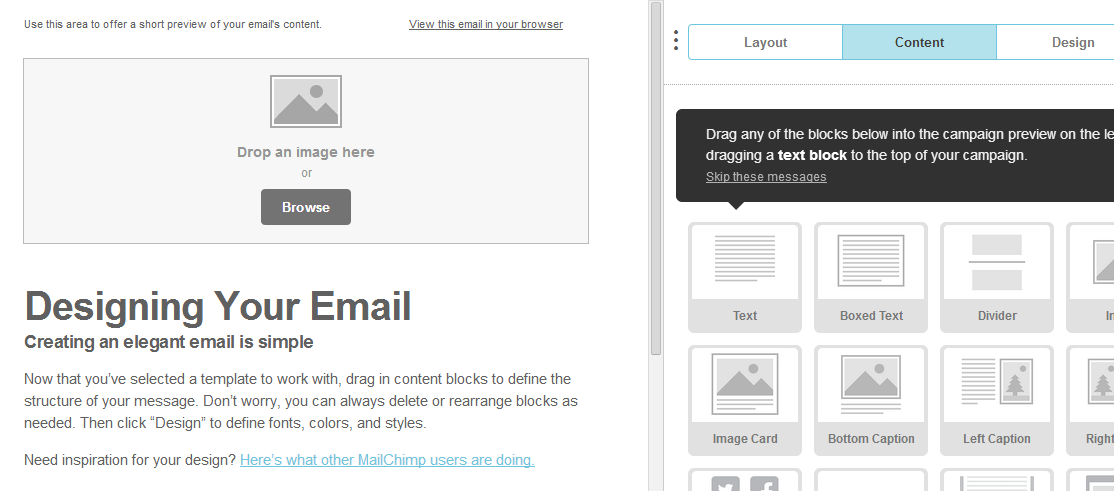 7- Designing Email template at the Mailchimp