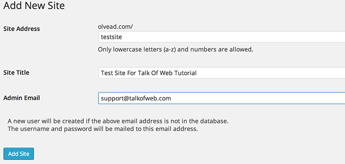 Add New site to the WordPress Multinetwork