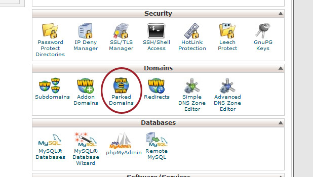 Park Domain Cpanel