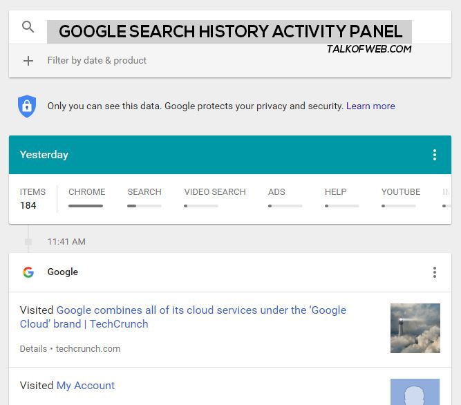 How to delete Google Search History