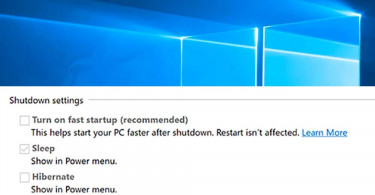 Turn off fast startup Windows 10