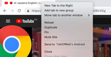 Send Chrome Tabs Android