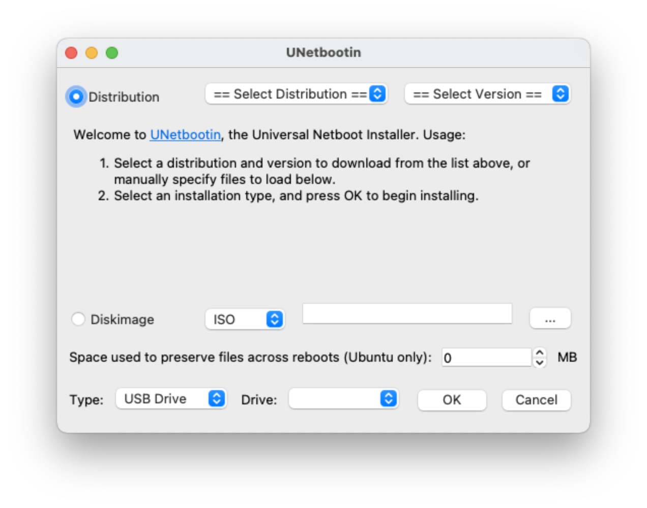 linux install disk creator usb