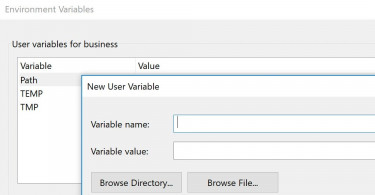 Windows 10 Environment Variables