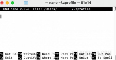 zprofile nano in macOS Catalina